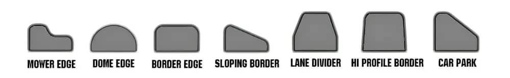 Standard curbing edge profiles